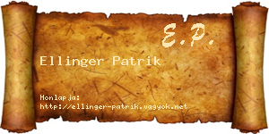 Ellinger Patrik névjegykártya